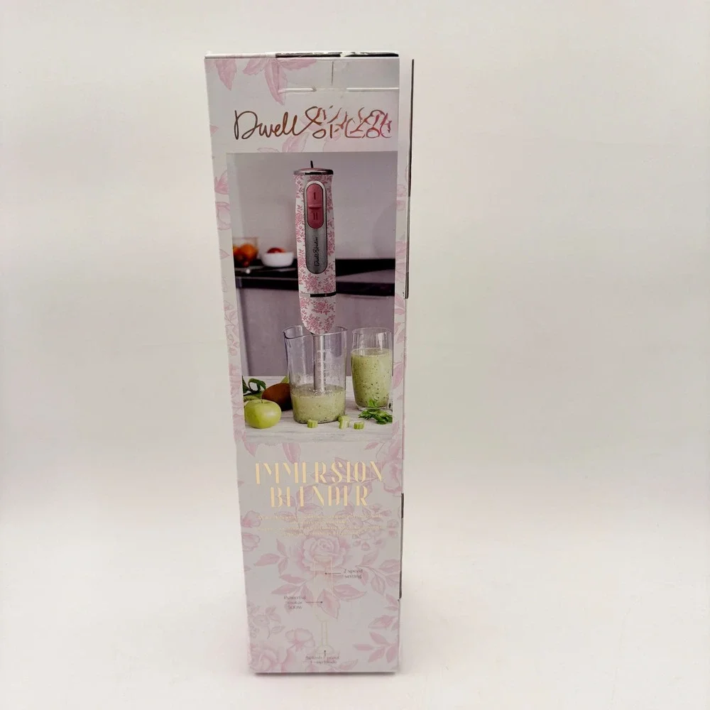 Dwell Studio Immersion Blender 500W 2-Speed‎ Pink Floral Toile Hand Blender
